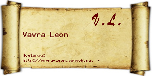 Vavra Leon névjegykártya
